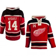 Men's Old Time Hockey Detroit Red Wings 14 Gustav Nyquist Red Sawyer Hooded Sweatshirt Jersey - Premier Men's Old Time Hockey Detroit Red Wings 14 Gustav Nyquist Red Sawyer Hooded Sweatshirt Jersey - Premier