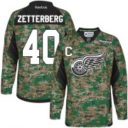 Men's Reebok Detroit Red Wings 40 Henrik Zetterberg Camo Veterans Day Practice Jersey - Premier Men's Reebok Detroit Red Wings 40 Henrik Zetterberg Camo Veterans Day Practice Jersey - Premier
