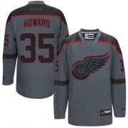 Men's Reebok Detroit Red Wings 35 Jimmy Howard Charcoal Cross Check Fashion Jersey - Authentic Men's Reebok Detroit Red Wings 35 Jimmy Howard Charcoal Cross Check Fashion Jersey - Authentic