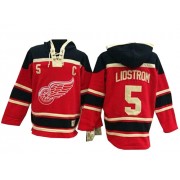 Men's Old Time Hockey Detroit Red Wings 5 Nicklas Lidstrom Red Sawyer Hooded Sweatshirt Jersey - Authentic Men's Old Time Hockey Detroit Red Wings 5 Nicklas Lidstrom Red Sawyer Hooded Sweatshirt Jersey - Authentic