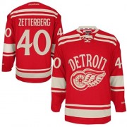Men's Reebok Detroit Red Wings 40 Henrik Zetterberg Red 2014 Winter Classic Jersey - Authentic