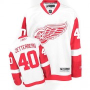 Women's Reebok Detroit Red Wings 40 Henrik Zetterberg White Away Jersey - Authentic