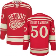 Men's Reebok Detroit Red Wings 50 Jonas Gustavsson Red 2014 Winter Classic Jersey - Authentic