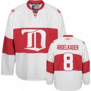 Men's Reebok Detroit Red Wings 8 Justin Abdelkader White Third Winter Classic Jersey - Authentic