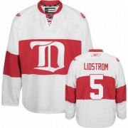 Men's Reebok Detroit Red Wings 5 Nicklas Lidstrom White Third Winter Classic Jersey - Authentic