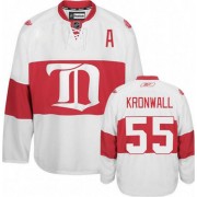 Men's Reebok Detroit Red Wings 55 Niklas Kronwall White Third Winter Classic Jersey - Authentic