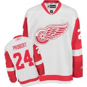 Men's Reebok Detroit Red Wings 24 Bob Probert White Away Jersey - Authentic