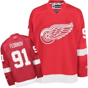 Men's Reebok Detroit Red Wings 91 Sergei Fedorov Red Home Jersey - Authentic