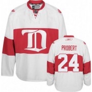 Men's Reebok Detroit Red Wings 24 Bob Probert White Third Winter Classic Jersey - Authentic