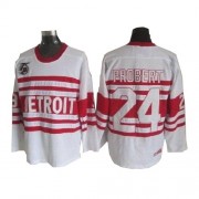Men's CCM Detroit Red Wings 24 Bob Probert White Throwback Jersey - Authentic