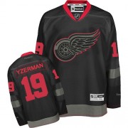 Men's Reebok Detroit Red Wings 19 Steve Yzerman Black Ice Jersey - Authentic