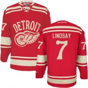 Men's Reebok Detroit Red Wings 7 Ted Lindsay Red 2014 Winter Classic Jersey - Authentic