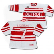 Men's CCM Detroit Red Wings 7 Ted Lindsay White Throwback Jersey - Premier
