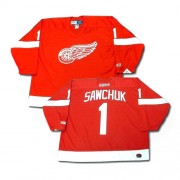Men's CCM Detroit Red Wings 1 Terry Sawchuk Red Throwback Jersey - Authentic