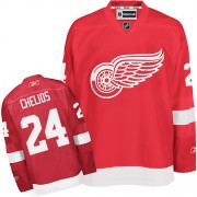 Men's Reebok Detroit Red Wings 24 Chris Chelios Red Home Jersey - Authentic