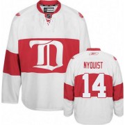 Men's Reebok Detroit Red Wings 14 Gustav Nyquist White Third Winter Classic Jersey - Authentic