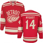 Men's Reebok Detroit Red Wings 14 Gustav Nyquist Red 2014 Winter Classic Jersey - Authentic