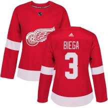 Women's Adidas Detroit Red Wings Alex Biega Red Home Jersey - Authentic