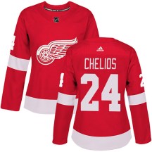 Women's Adidas Detroit Red Wings Chris Chelios Red Home Jersey - Authentic