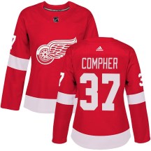 Women's Adidas Detroit Red Wings J.T. Compher Red Home Jersey - Authentic