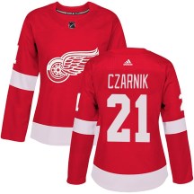 Women's Adidas Detroit Red Wings Austin Czarnik Red Home Jersey - Authentic