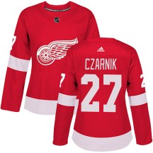 Women's Adidas Detroit Red Wings Austin Czarnik Red Home Jersey - Authentic