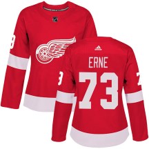 Women's Adidas Detroit Red Wings Adam Erne Red Home Jersey - Authentic