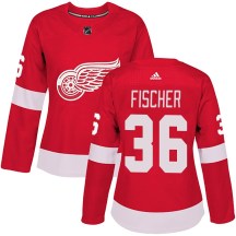 Women's Adidas Detroit Red Wings Christian Fischer Red Home Jersey - Authentic