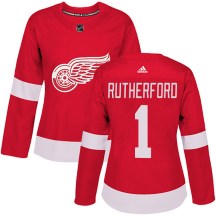 Women's Adidas Detroit Red Wings Jim Rutherford Red Home Jersey - Authentic