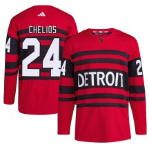 Youth Adidas Detroit Red Wings Chris Chelios Red Reverse Retro 2.0 Jersey - Authentic