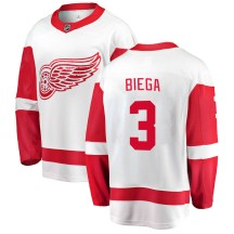 Men's Fanatics Branded Detroit Red Wings Alex Biega White Away Jersey - Breakaway