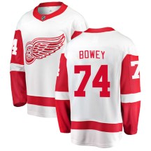 Men's Fanatics Branded Detroit Red Wings Madison Bowey White Away Jersey - Breakaway