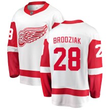 Men's Fanatics Branded Detroit Red Wings Kyle Brodziak White ized Away Jersey - Breakaway