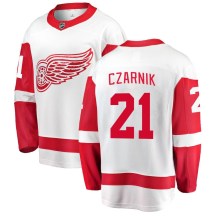 Men's Fanatics Branded Detroit Red Wings Austin Czarnik White Away Jersey - Breakaway