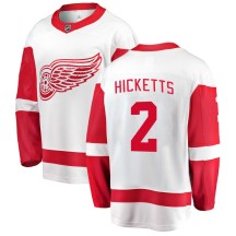 Men's Fanatics Branded Detroit Red Wings Joe Hicketts White Away Jersey - Breakaway