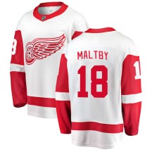 Men's Fanatics Branded Detroit Red Wings Kirk Maltby White Away Jersey - Breakaway