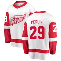 Men's Fanatics Branded Detroit Red Wings Brendan Perlini White Away Jersey - Breakaway