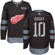 Men's Detroit Red Wings Ron Duguay Black 1917-2017 100th Anniversary Jersey - Authentic