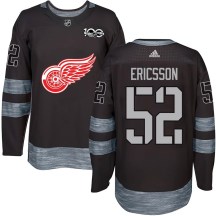 Men's Detroit Red Wings Jonathan Ericsson Black 1917-2017 100th Anniversary Jersey - Authentic