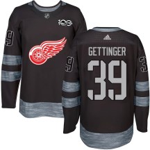 Men's Detroit Red Wings Tim Gettinger Black 1917-2017 100th Anniversary Jersey - Authentic