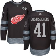 Men's Detroit Red Wings Shayne Gostisbehere Black 1917-2017 100th Anniversary Jersey - Authentic