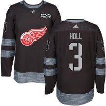 Men's Detroit Red Wings Justin Holl Black 1917-2017 100th Anniversary Jersey - Authentic