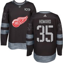 Men's Detroit Red Wings Jimmy Howard Black 1917-2017 100th Anniversary Jersey - Authentic
