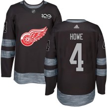 Men's Detroit Red Wings Mark Howe Black 1917-2017 100th Anniversary Jersey - Authentic
