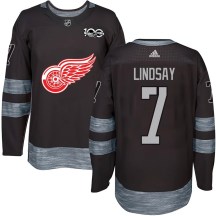 Men's Detroit Red Wings Ted Lindsay Black 1917-2017 100th Anniversary Jersey - Authentic