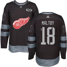Men's Detroit Red Wings Kirk Maltby Black 1917-2017 100th Anniversary Jersey - Authentic