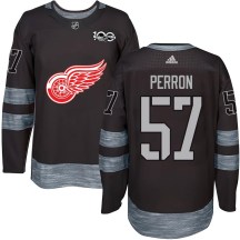 Men's Detroit Red Wings David Perron Black 1917-2017 100th Anniversary Jersey - Authentic