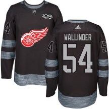 Men's Detroit Red Wings William Wallinder Black 1917-2017 100th Anniversary Jersey - Authentic