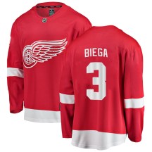 Men's Fanatics Branded Detroit Red Wings Alex Biega Red Home Jersey - Breakaway