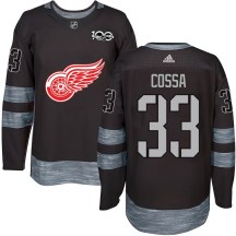 Youth Detroit Red Wings Sebastian Cossa Black 1917-2017 100th Anniversary Jersey - Authentic
